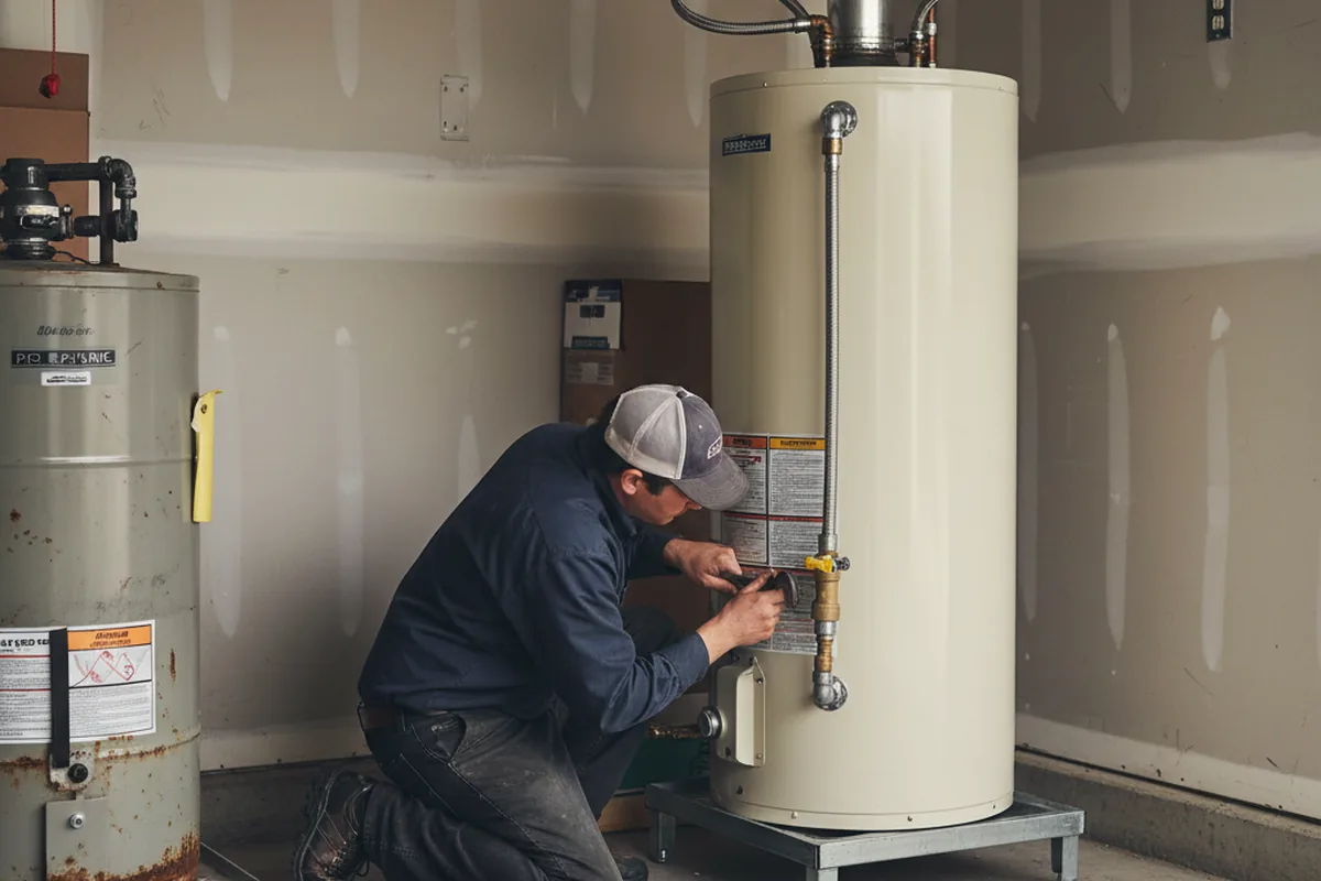 Water heater and shutoff valve replacement in Imperial